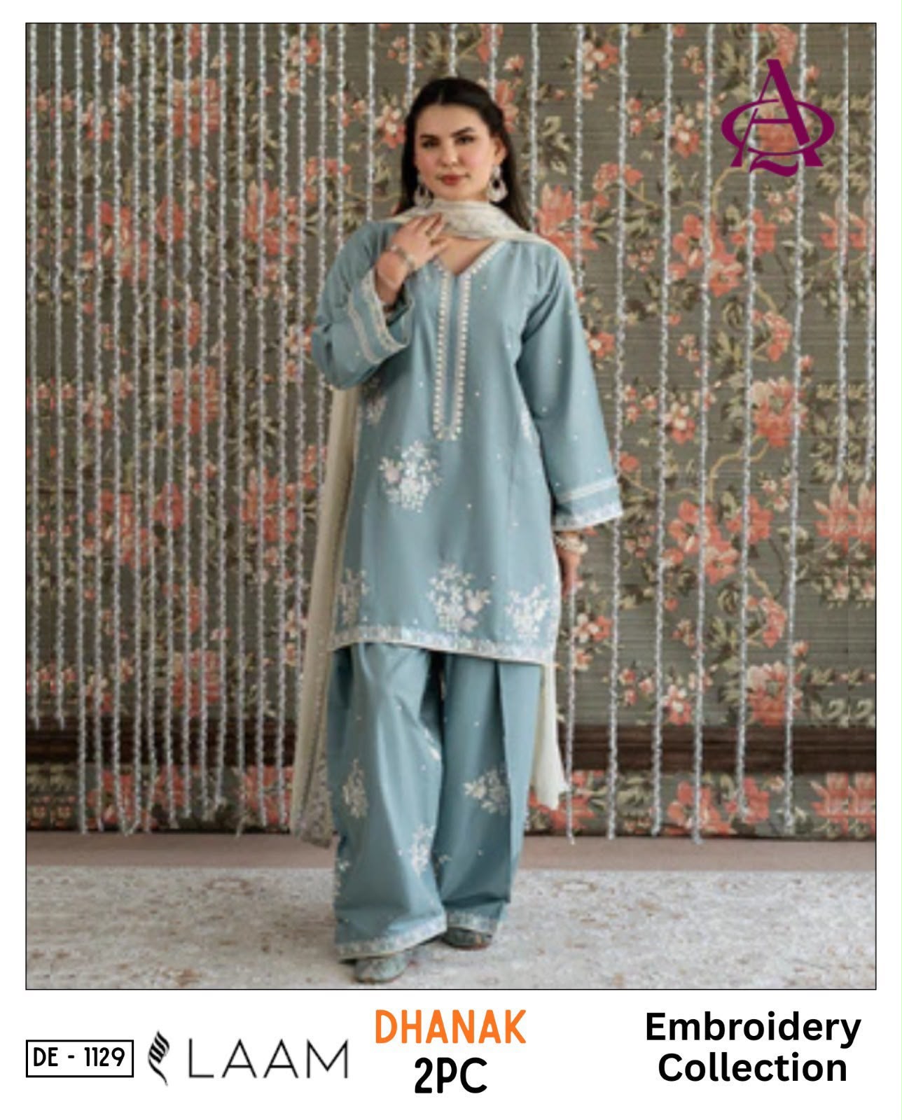 Dhanak embroidered luxury unstitched 2pc suit